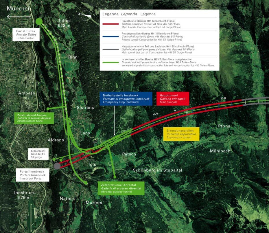 Via ai lavori nel lotto di costruzione „H41 Gola del Sill-Pfons“