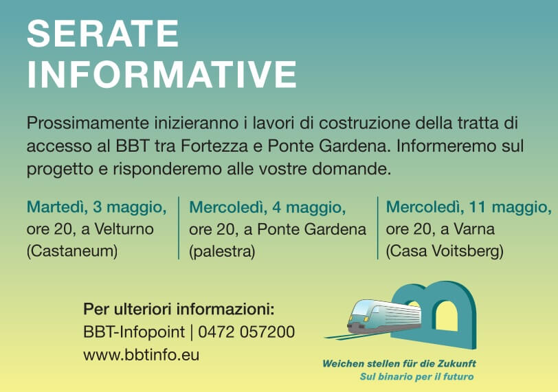 Serate Informative lotto di costruzione Fortezza – Ponte Gardena